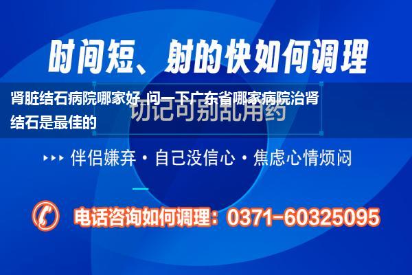 肾脏结石病院哪家好_问一下广东省哪家病院治肾结石是最佳的